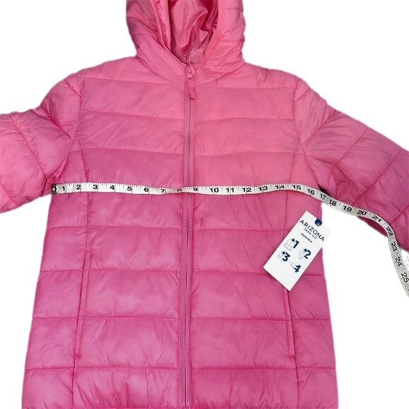 Arizona Jean Co Girl's Packable Hooded Jacket Pink Size M 10/12 NWT! - Picture 3 of 6